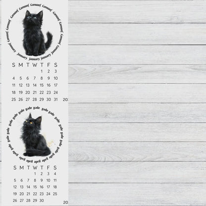 2026 Cute Black Cat Mini Desk Calendar – 3.3&quot; x 4.5&quot; Laminated, Optional Wood Easel Stand, Cat Lover Gift, Small Desktop Office Decor